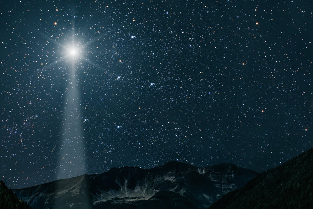 Mountain.,Backgrounds,Night,Sky,With,Stars,And,Moon,And,Clouds.